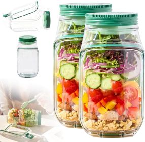 Salad Container with Side Opening, Leak-Resistant Design with Dressing Cup & Lid, Dishwasher & Freezer Safe for Office, Travel & Outdoors (green) (Quantity: Salad Container-2PCS) Salad Container with Side Opening, Leak-Resistant Design with Dressing Cup & Lid, Dishwasher & Freezer Safe for Office, Travel & Outdoors (green) (Quantity: Salad Container-2PCS)